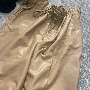 Leather joggers